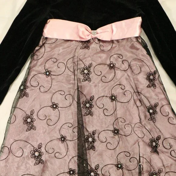 AMY BYER Rhinestone Lace Layered Skirt A-Line Dress Sz 6X - Picture 3 of 8